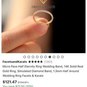 Half eternity micropaved ring never worn